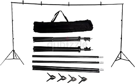 Photography Light Stand Kit (2 Stands + Clamps + Carry Bag)