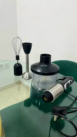 Hand Immersion Blender with Chopper and Whisk Attachments