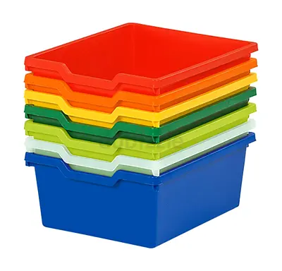 Gratnells Plastic box, size IV, Green Deep,Light Green Deep, Transparent Deep