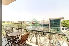 Furnished 1-Bedroom Apartment in Polo Residence C1 | Balcony | Majlis View
