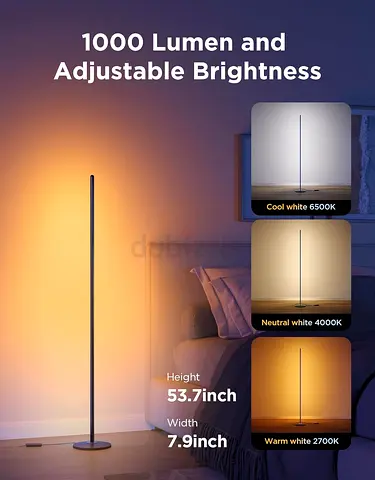 Govee RGBIC Floor Lamp, LED Corner Lamp Works with Alexa, Smart Modern Floor Lamp with Music Sync an