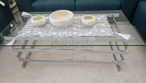 3 x Modern Coffee Tables with Tampered Glass (Reduced Price: AED 350)