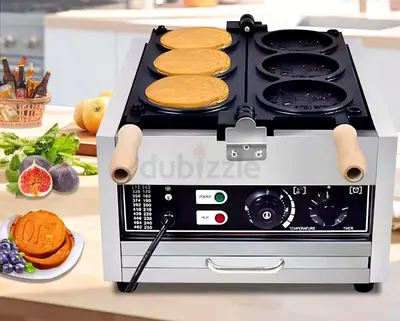Commercial electric 3 Round Waffles Maker Coin shape
