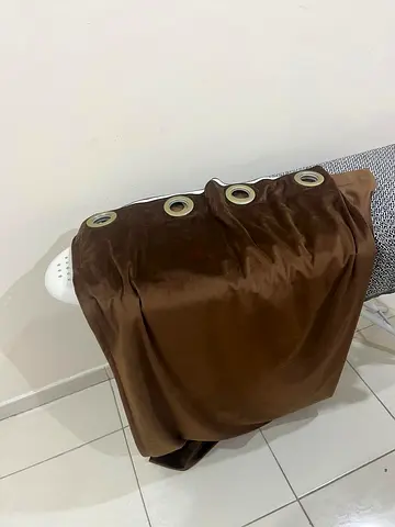 6 pieces of Brown Velvet Eyelet Curtains - Single Panel (135 *240)