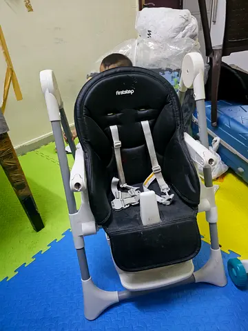 Firststep baby high chair / rocker - used, adjustable, black