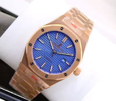 Audemars Piguet Royal Oak Master Quality Copy stainless steel automatic blue dial watch