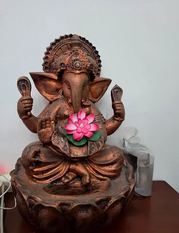 Big Decorative Ganesha Statue with Lotus Detail