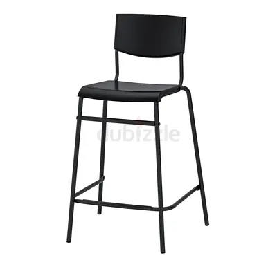 Black Metal Bar Stool with Backrest