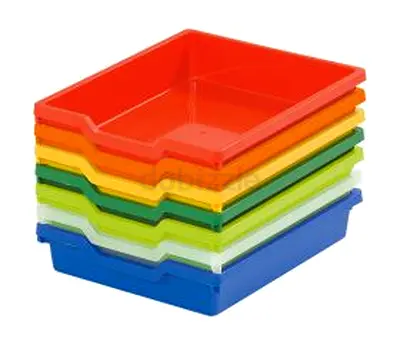 Gratnells Plastic box, size III-Green Shallow, Light Green Shallow, Blue Shallow
