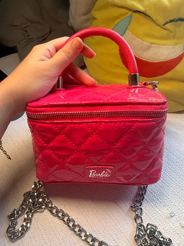 Pink Quilted Barbie Mini Handbag with Chain Strap