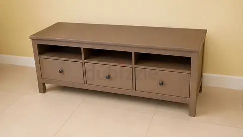 Wooden TV Unit / Entertainment Console with 3 Drawers - IKEA HEMNES