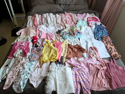 Bundle of Baby Girl Clothes - Newborn to up to 3 months, Mixed Sleepers Outfits