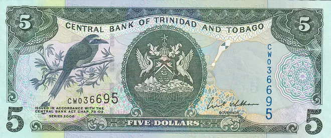 TRINIDAD TOBAGO 5 DOLLARS BANKNOTE 2006