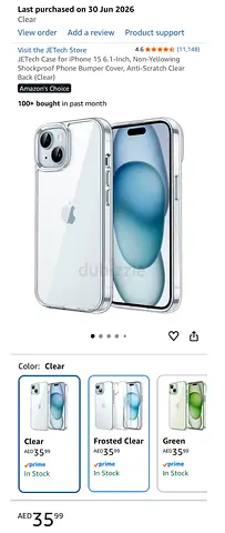 Case for iPhone 15 6.1-Inch, Non-Yellowing Shockproof Phone Bumper Cover, Anti-Scratch Clear Back