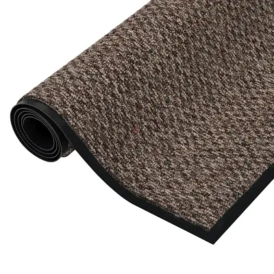 Brown Textured Non-Slip Area Rug Mat - Rollable, Easy-Clean