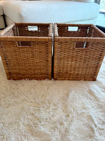 Set of 2 IKEA Bamboo Storage Baskets