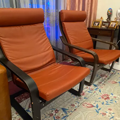 IKEA ARM CHAIRS SET OF TWO IN LEATHER