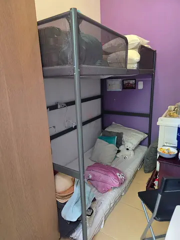 Metal Bunk Bed with Guard Rail - Good Condition