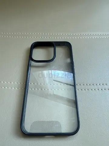 Clear TPU back case with black bumper for iPhone (large camera cutout)