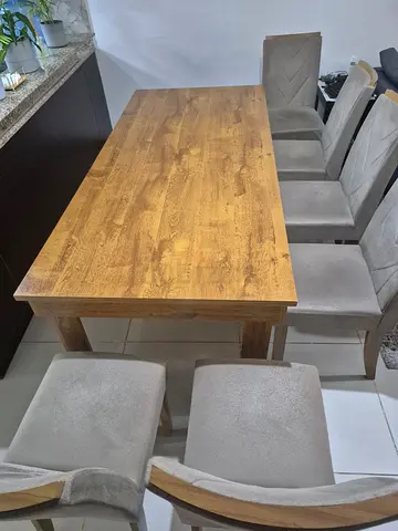 Wooden 6-seater Dining Table with 6 Chairs - Good Condition AED700 OBO