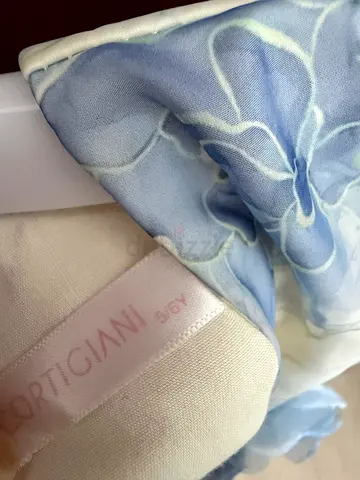 Light blue floral silk scarf by Cortigiani - gently used