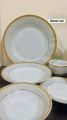 White and Gold Porcelain Dinner Set