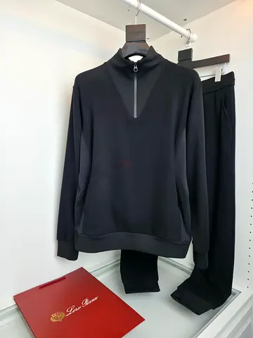 Loro piana set Black Drawstring Casual Sweatpants - Comfortable Fit,
