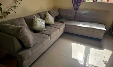 Premium L-Shaped fabric Sofa – Excellent Condition | Home Centre