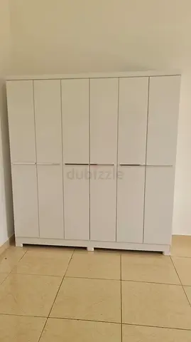White 6-Door Wardrobe / Armoire - Good Condition