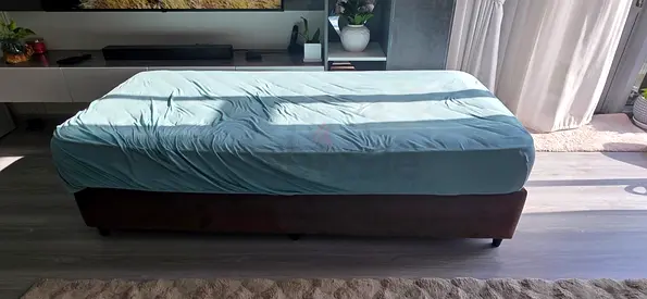 Single cot bed frame and mattress for sale