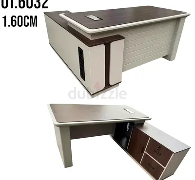 Modern Executive Office Desk with Side Storage Cabinet - 160cm