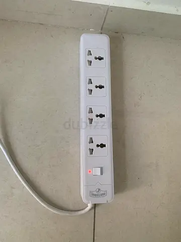 White 4-Socket Power Strip with Surge Protection and Switch