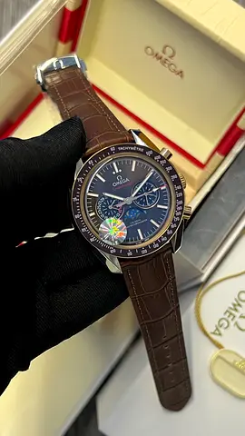 Omega Speedmaster Automatic Chronograph with Brown Leather Strap
