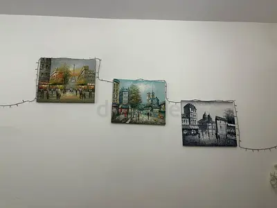 Set of 5 Framed Cityscape Wall Art Panels - Used