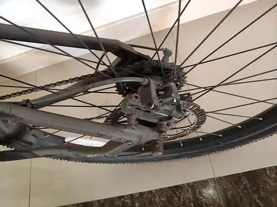 Used mountain bike rear wheel with disc brake - needs minor servicing