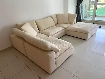 Marina home luscious feather filled sofa with footstool