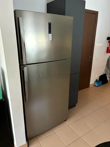 Stainless Steel Double Door Refrigerator - Good Condition