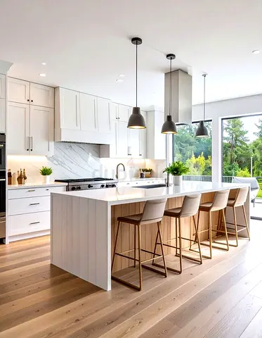 Modern White Kitchen Island