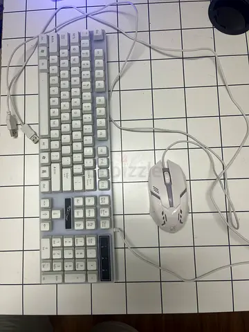 Wired Gaming Keyboard and Mouse Set in White