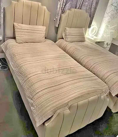 Brand New Single Size Bed Frame With Mattress. Modern Design Fabric Bed Frame With Mattress