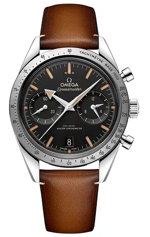 Omega Speedmaster Co‑Axial Chronometer Brown Leather Strap Watch