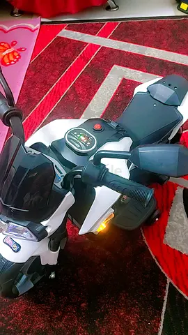Kids Electric Ride-On Motorcycle - White, Good Condition