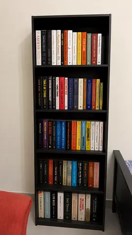 5-Tier Dark Brown Bookshelf / Bookcase – Sturdy Wooden Storage Shelf | Excellent Condition