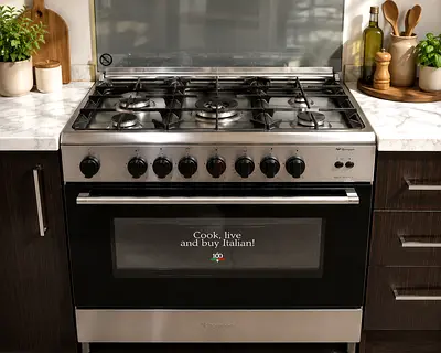 50% off - Bompani 90cm Freestanding 5-Burner Gas Cooker with Large Oven – Made in Italy
