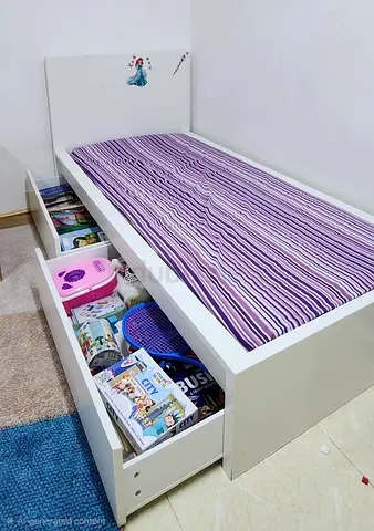 2 Single Bed with Underbed Storage + Closet + Dressing Table (Kids)