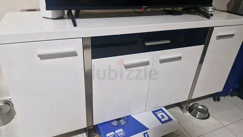 White TV Cabinet / Entertainment Unit with Storage
