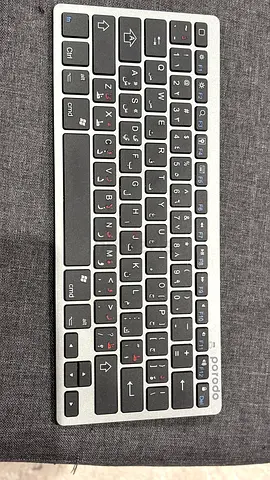 Slim Porodo Bluetooth Wireless Keyboard — Compact, Silver