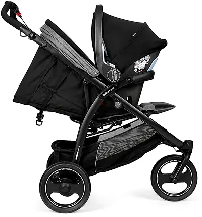 3-in-1 Travel System: Stroller with Infant Car Seat (Black) - Good Condition
