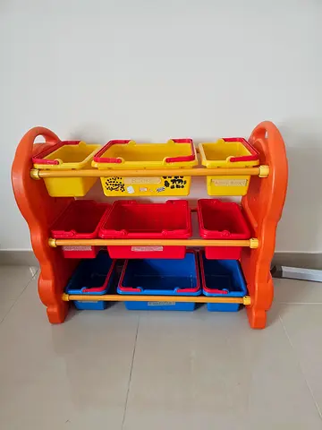 Kids Multi-Drawer Toy Storage Organizer with 9 Plastic Bins
