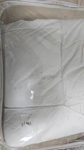 White Quilted Mattress Topper / Mattress Protector - Good Condition